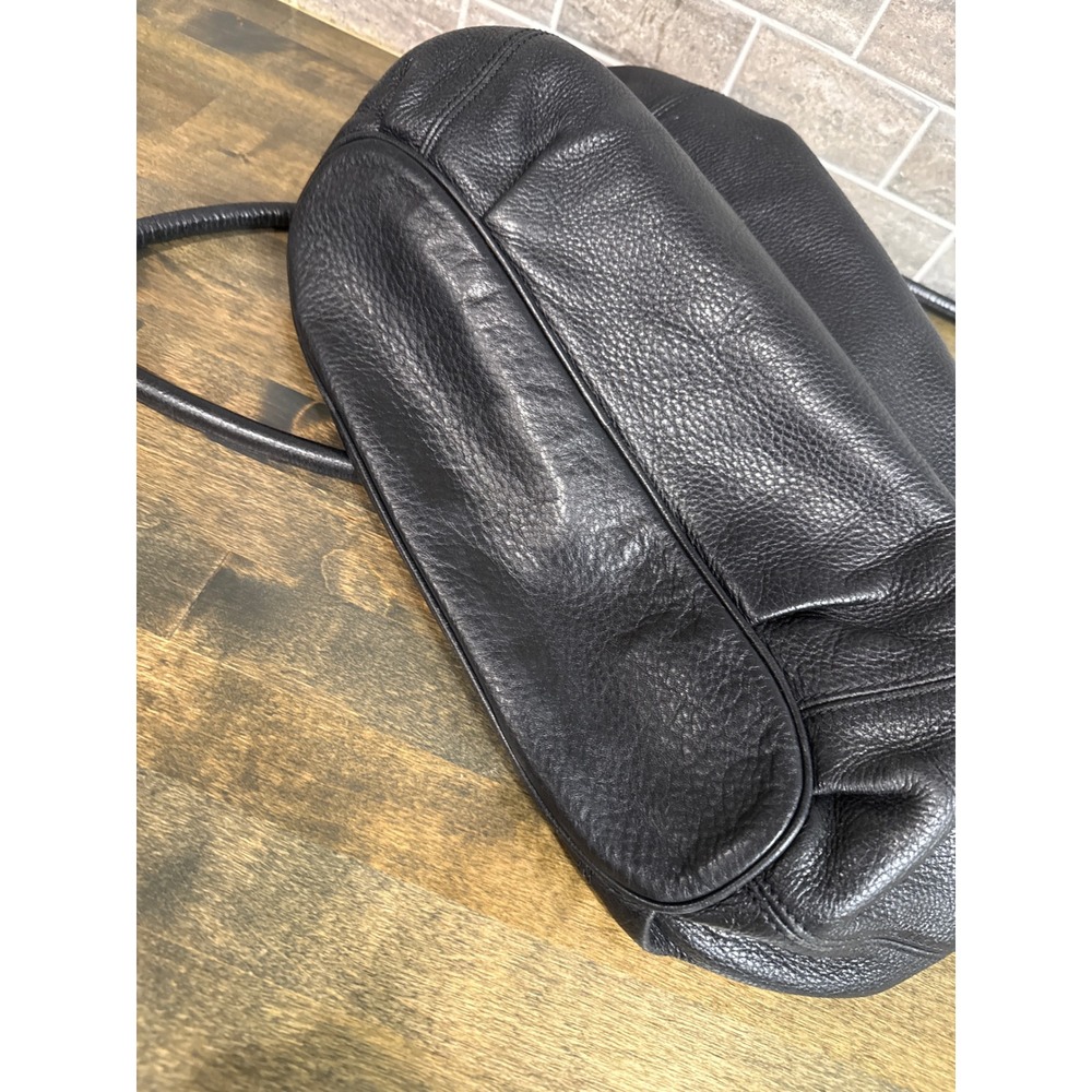 Michael Michael Kors Black Pebbled Leather Shoulder Bag Hobo Tote Purse - Picture 3 of 13